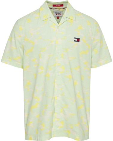 CAMISA CUELLO CUBANO ESTAMPADO CAMO TOMMY JEANS HOMBRE