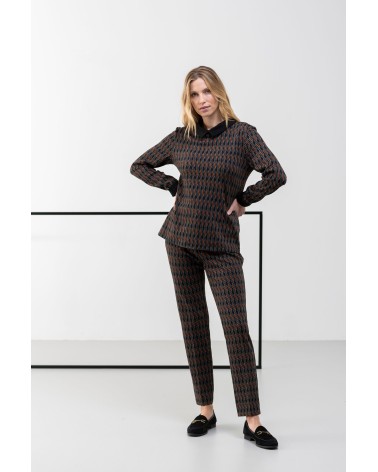 PANTALÓN CONJUNTO DOS PIEZAS ESTAMPADO GEOMÉTRICO DE HONGO COLLECTION
