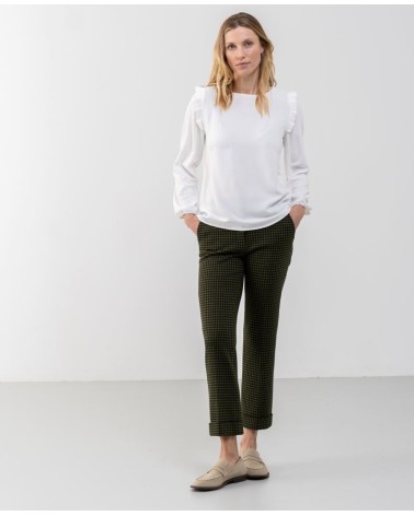 PANTALÓN CHINO DE CUADROS HONGO COLLECTION MUJER