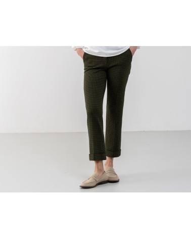 PANTALÓN CHINO DE CUADROS HONGO COLLECTION MUJER