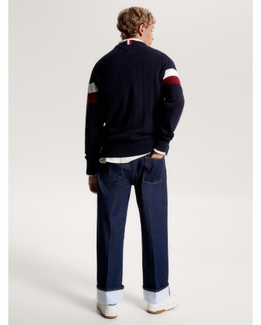 JERSEY ACANALADO ANCHO CON COLORES CORPORATIVOS TOMMY HILFIGER HOMBRE