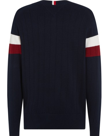 JERSEY ACANALADO ANCHO CON COLORES CORPORATIVOS TOMMY HILFIGER HOMBRE