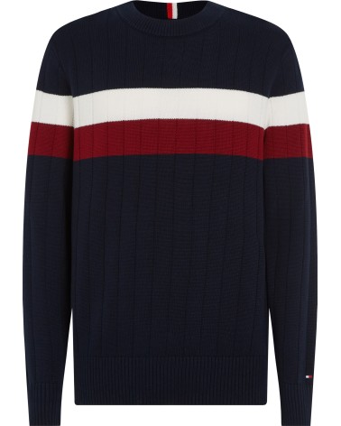 JERSEY ACANALADO ANCHO CON COLORES CORPORATIVOS TOMMY HILFIGER HOMBRE