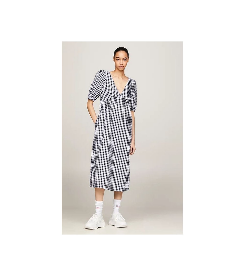VESTIDO GINGHAM MIDI DE CUADROS VICHY TOMMY JEANS