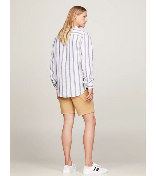 CAMISA DE LINO TRIPLE RAYA DE TOMMY HILFIGER