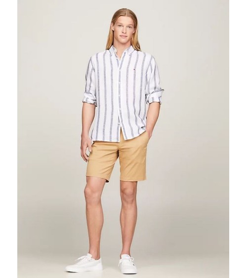 CAMISA DE LINO TRIPLE RAYA DE TOMMY HILFIGER
