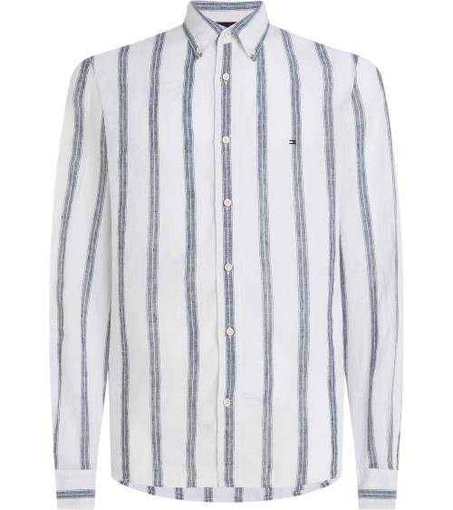 CAMISA DE LINO TRIPLE RAYA DE TOMMY HILFIGER