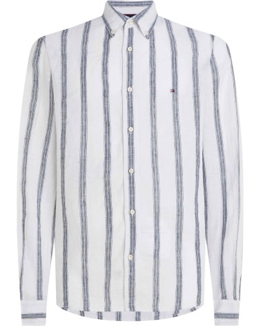 CAMISA DE LINO TRIPLE RAYA DE TOMMY HILFIGER