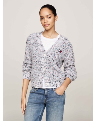 CHAQUETA CÁRDIGAN OVERSIZE CON JASPEADO MULTICOLOR TOMMY JEANS