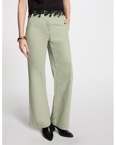 PANTALÓN VAQUERO ANCHO EN VERDE DE MORGAN DE TOI