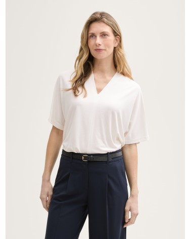 CAMISETA ABLUSADA CON CUELLO PICO ALZADO TOM TAILOR