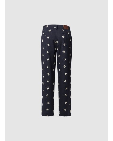 PANTALÓN GENOVEVA FLORES BORDADAS EN MEZCLA DE LINO PEPE JEANS