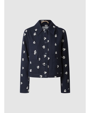 CHAQUETA GEORGINA FLORES BORDADAS EN MEZCLA DE LINO PEPE JEANS