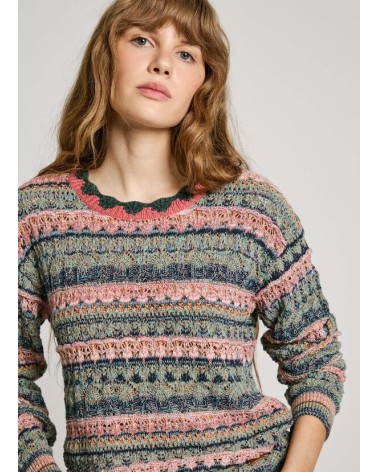 JERSEY NADJA DE PUNTO CALADO MULTICOLOR PEPE JEANS