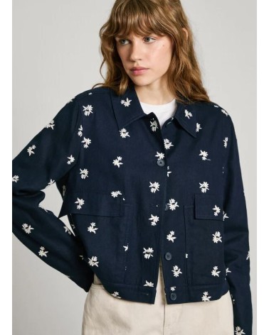 CHAQUETA GEORGINA FLORES BORDADAS EN MEZCLA DE LINO PEPE JEANS