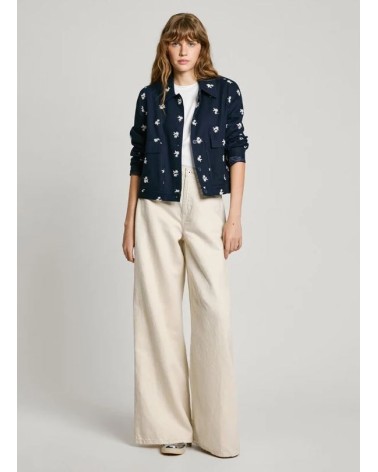 CHAQUETA GEORGINA FLORES BORDADAS EN MEZCLA DE LINO PEPE JEANS