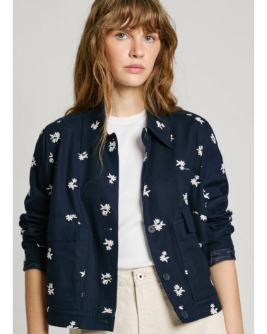 CHAQUETA GEORGINA FLORES BORDADAS EN MEZCLA DE LINO PEPE JEANS