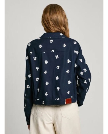 CHAQUETA GEORGINA FLORES BORDADAS EN MEZCLA DE LINO PEPE JEANS