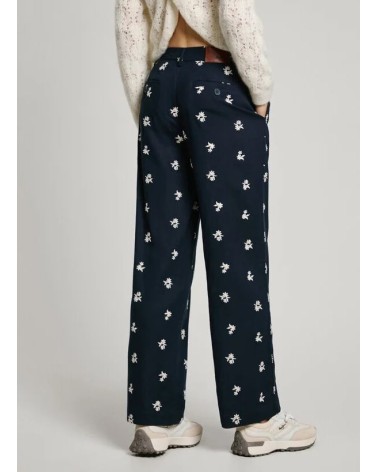 PANTALÓN GENOVEVA FLORES BORDADAS EN MEZCLA DE LINO PEPE JEANS