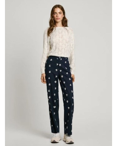 PANTALÓN GENOVEVA FLORES BORDADAS EN MEZCLA DE LINO PEPE JEANS