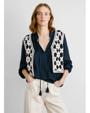 CHALECO OLIVIA DE PUNTO CROCHET CALADO PEPE JEANS