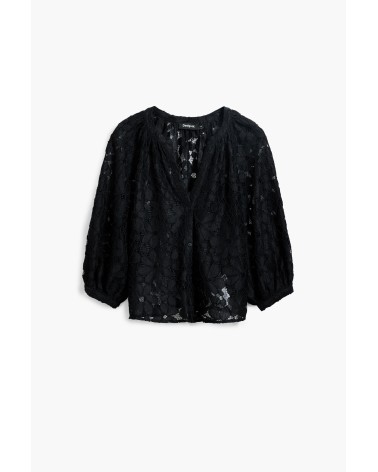 BLUSA MUSAS TROQUELADA DESIGUAL