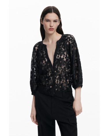 BLUSA MUSAS TROQUELADA DESIGUAL