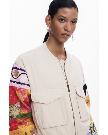 CAZADORA AUSTIN BOMBER MEZCLA DE LINO DESIGUAL