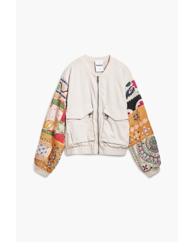 CAZADORA AUSTIN BOMBER MEZCLA DE LINO DESIGUAL