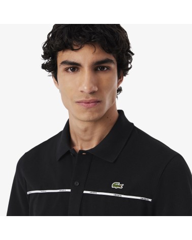 POLO CON RIBETE LOGO LACOSTE