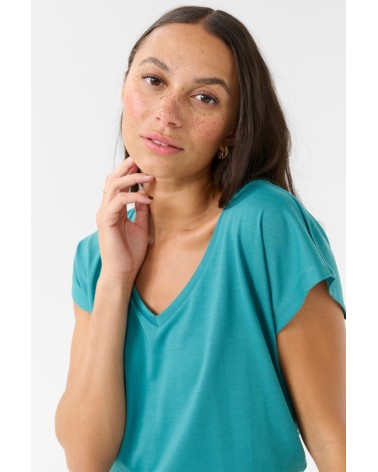CAMISETA KALISE BÁSICA CUELLO PICO KAFFE