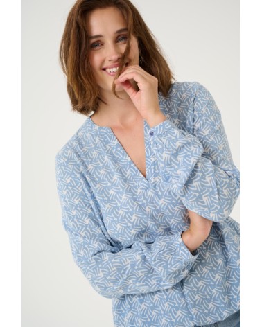 BLUSA KADITTE ESTAMPADA DE MANGA LARGA KAFFE