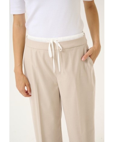 PANTALÓN KAVINDY CON GOMA Y DOBLE CINTURA KAFFE