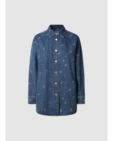 SOBRECAMISA OVERSIZE CON BORDADOS PEPE JEANS