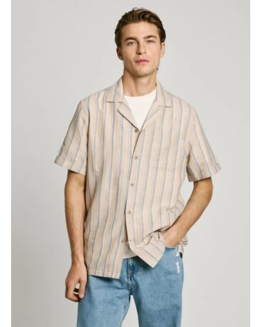 CAMISA ALTEA EN MEZCLA DE ALGODÓN Y LINO PEPE JEANS