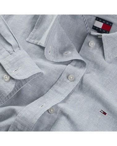 SOBRECAMISA OVERSIZE DE LINO A RAYAS TOMMY JEANS