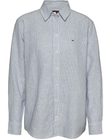 SOBRECAMISA OVERSIZE DE LINO A RAYAS TOMMY JEANS