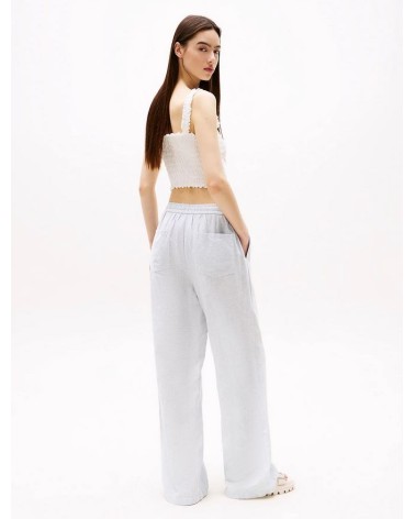 PANTALÓN ANCHO DE LINO A RAYAS TOMMY JEANS