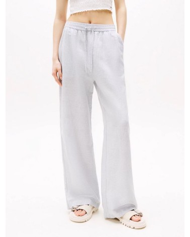 PANTALÓN ANCHO DE LINO A RAYAS TOMMY JEANS