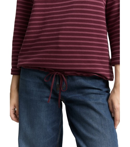 CAMISETA CON BOTONES EN EL CUELLO Y CORDÓN TOM TAILOR
