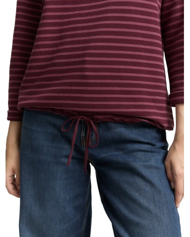 CAMISETA CON BOTONES EN EL CUELLO Y CORDÓN TOM TAILOR