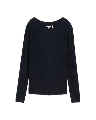 CAMISETA ACANALADA CUELLO BARCO TOM TAILOR