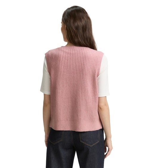 CHALECO RECTO DE PUNTO ACANALADO TOM TAILOR