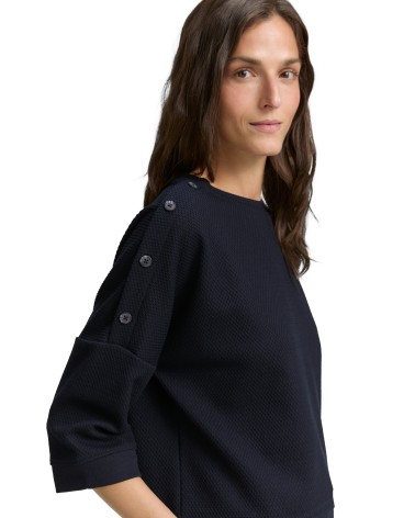 CAMISETA TEJIDO CON TEXTURA Y BOTONES EN HOMBROS TOM TAILOR
