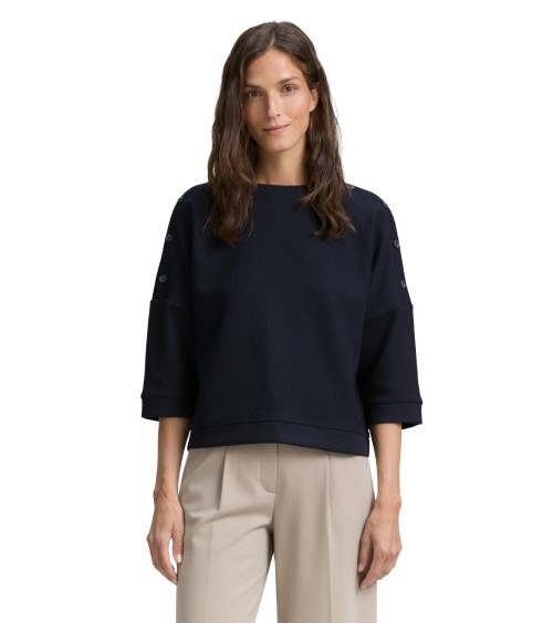 CAMISETA TEJIDO CON TEXTURA Y BOTONES EN HOMBROS TOM TAILOR