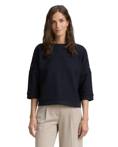 CAMISETA TEJIDO CON TEXTURA Y BOTONES EN HOMBROS TOM TAILOR