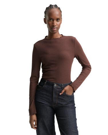 CAMISETA BÁSICA ACANALADA TOM TAILOR