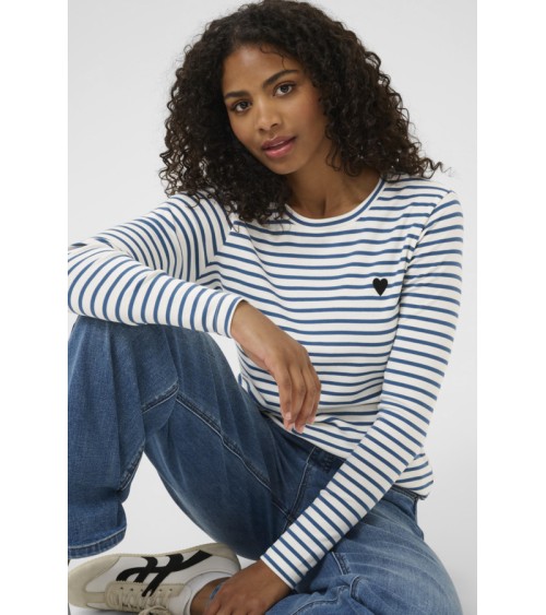 CAMISETA LIDDY BÁSICA DE RAYAS KAFFE