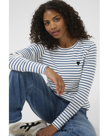 CAMISETA LIDDY BÁSICA DE RAYAS KAFFE