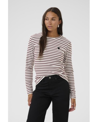 CAMISETA LIDDY BÁSICA DE RAYAS KAFFE